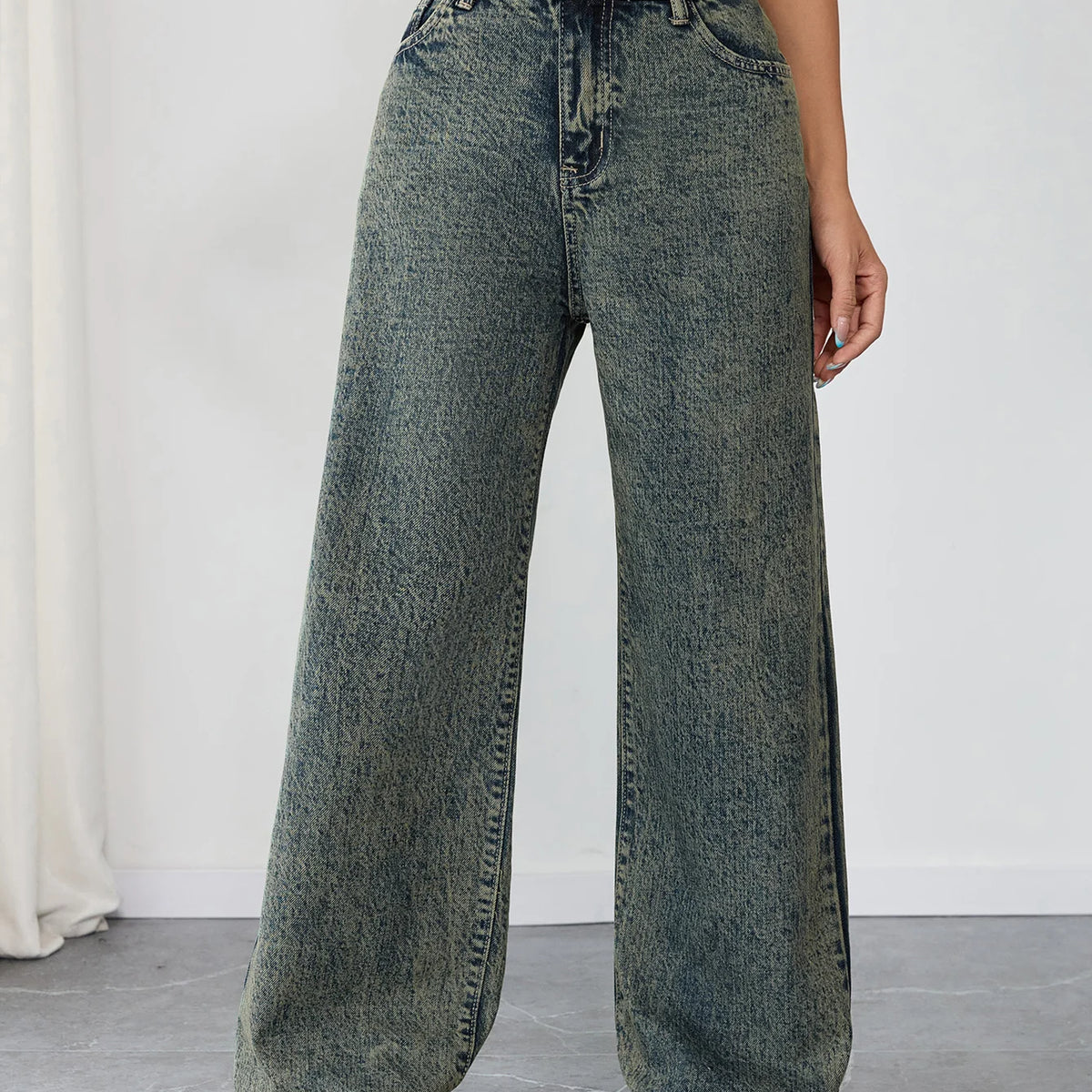 WichNova Vintage Wide-Leg Denim Jeans