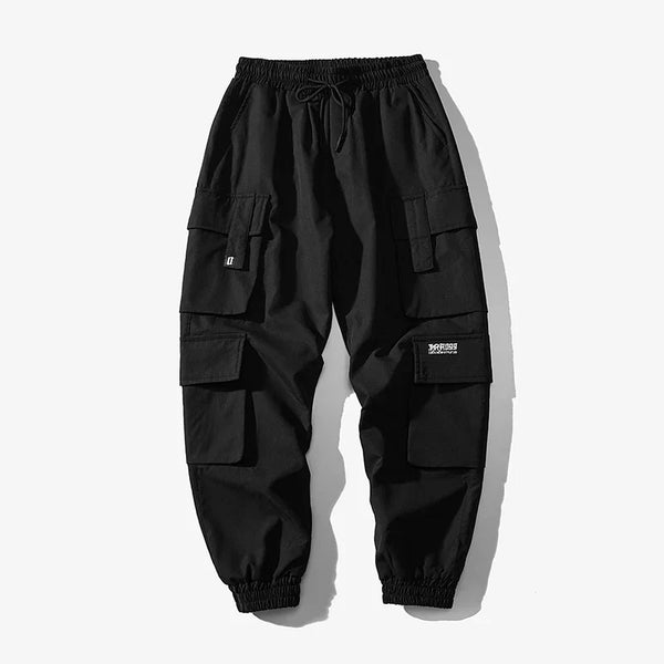 WichNova Oversized Black Cargo Joggers