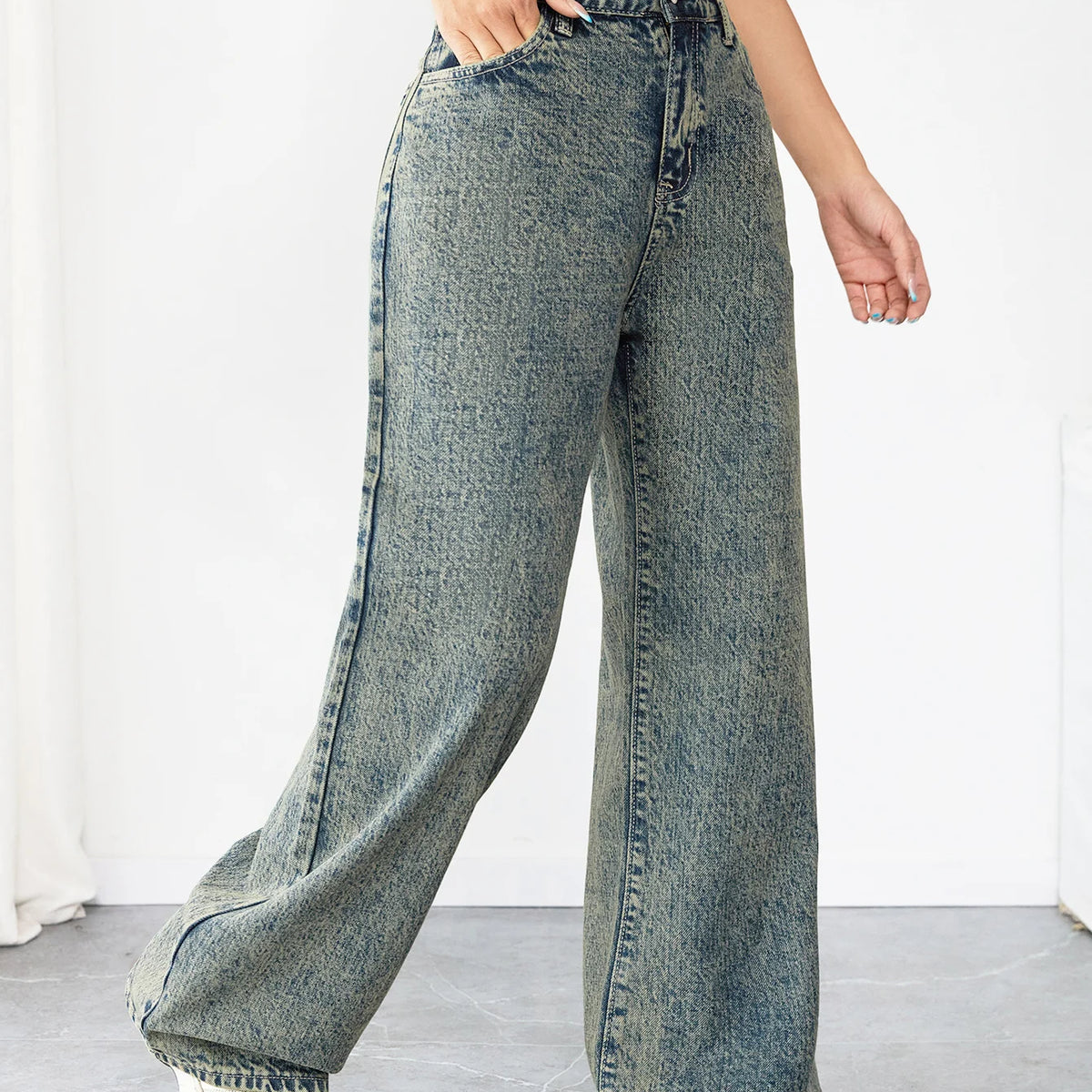 WichNova Vintage Wide-Leg Denim Jeans