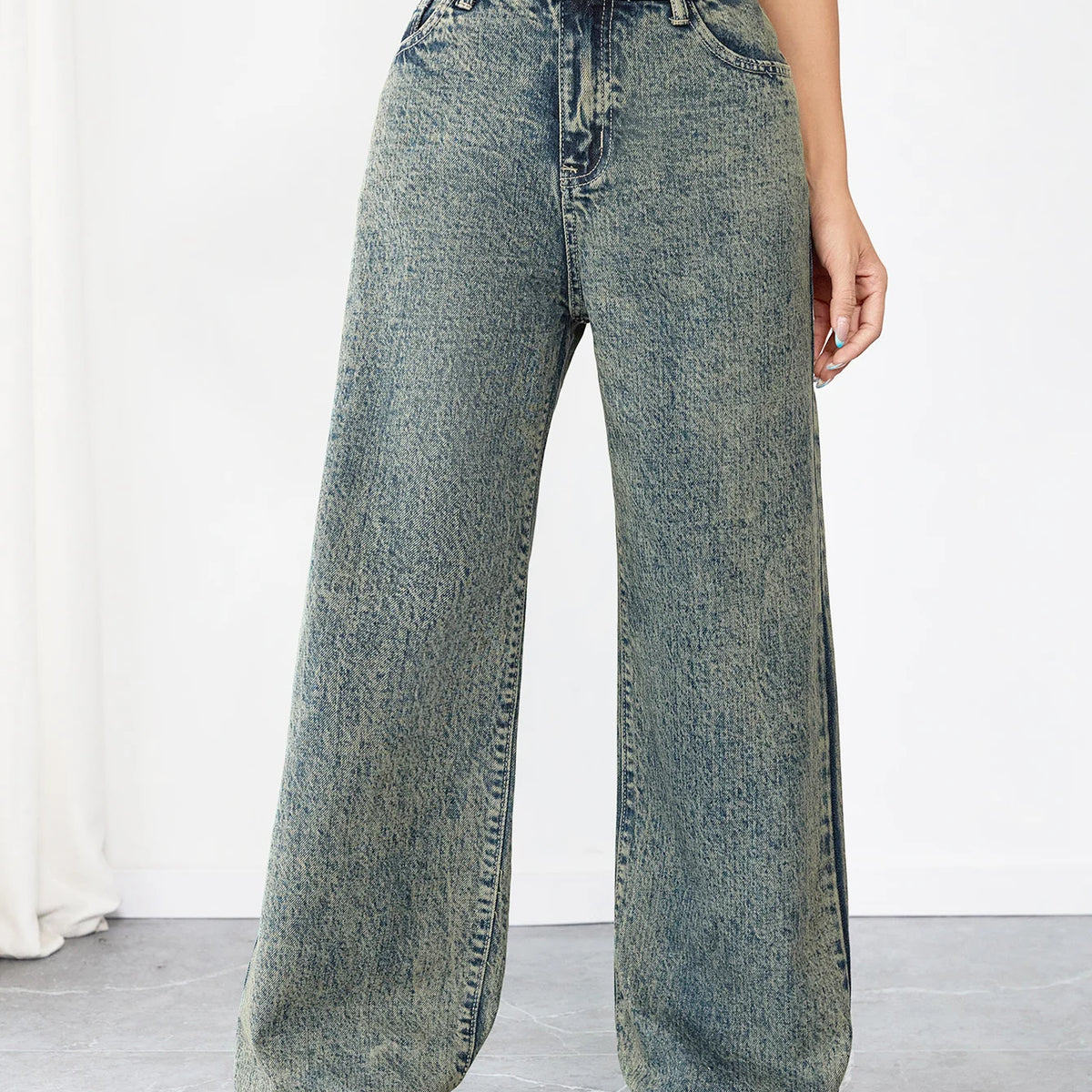 WichNova Vintage Wide-Leg Denim Jeans