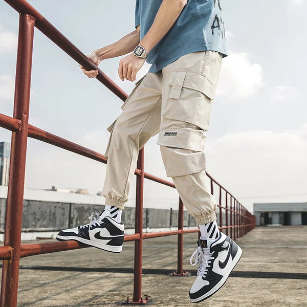 WichNova Oversized Black Cargo Joggers