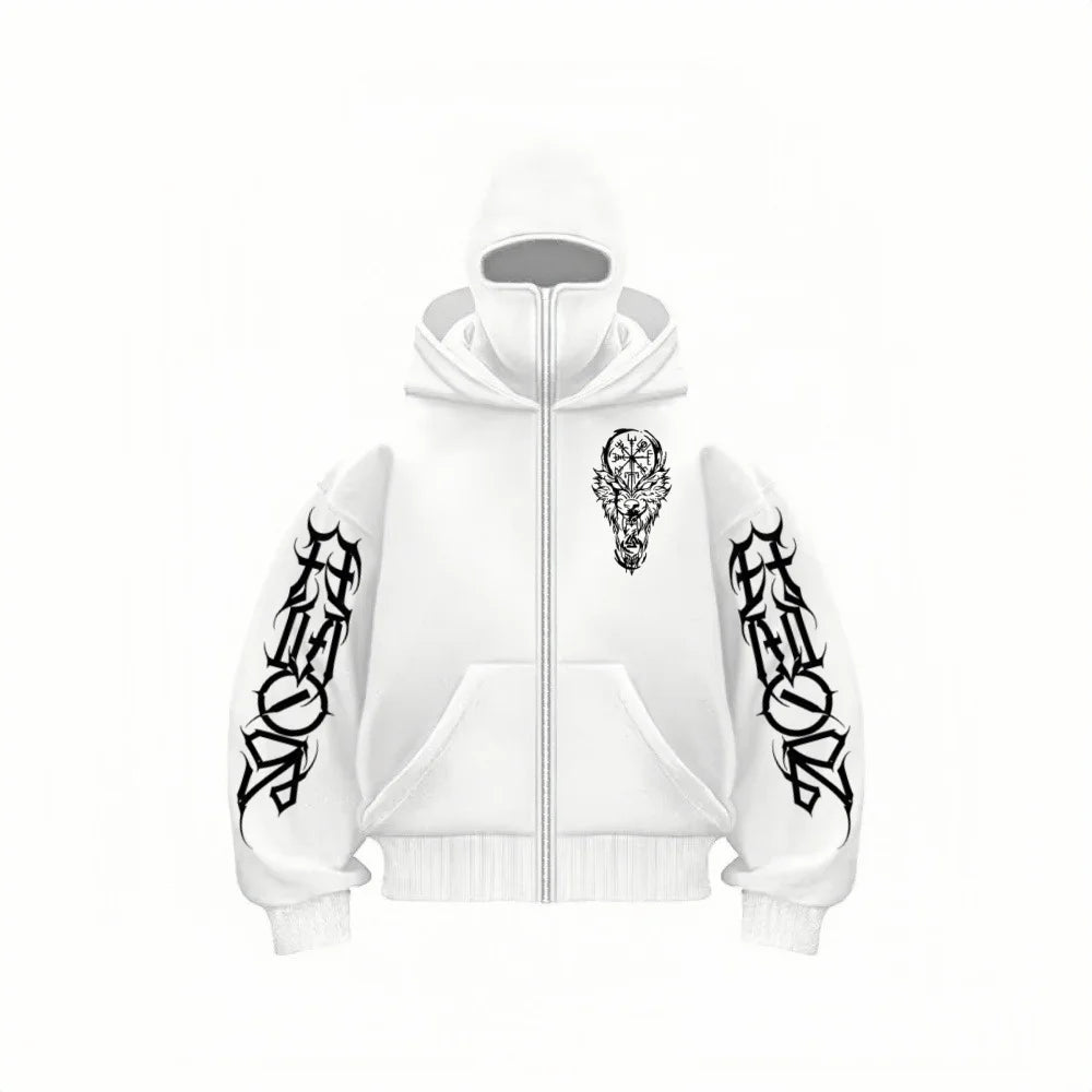 WichNova Y2K Double-Hat Zip Hoodie