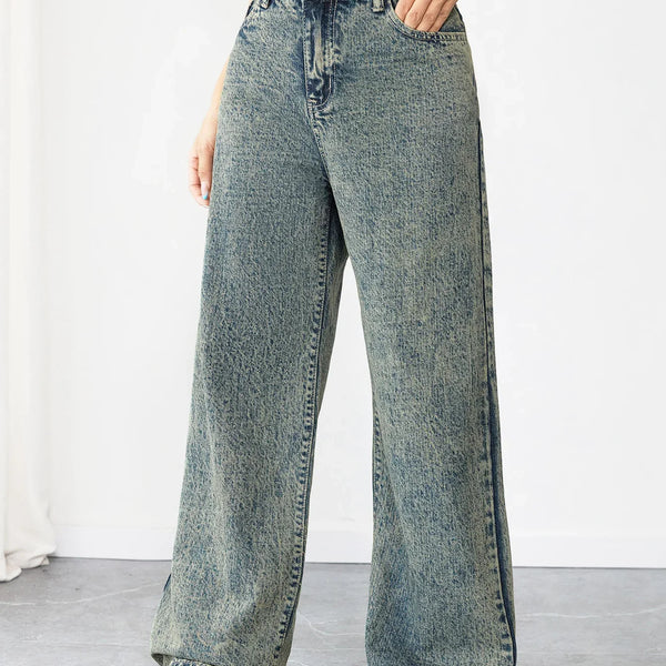 WichNova Vintage Wide-Leg Denim Jeans